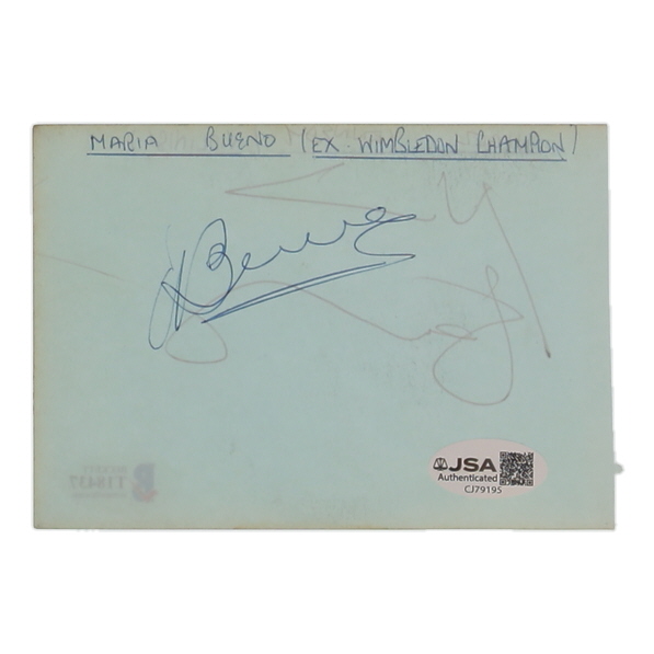 Nigel Kennedy & Maria Bueno Signed 3x5 Index Card (Beckett & JSA) at PristineAuction.com Nigel Kennedy & Maria Bueno Signed 3x5 Index Card (Beckett & JSA) at PristineAuction.com