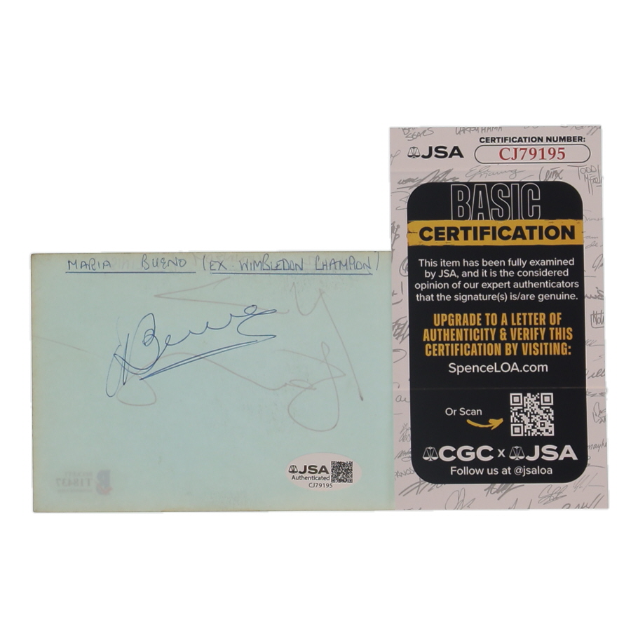 Nigel Kennedy & Maria Bueno Signed 3x5 Index Card (Beckett & JSA) at PristineAuction.com Nigel Kennedy & Maria Bueno Signed 3x5 Index Card (Beckett & JSA) at PristineAuction.com