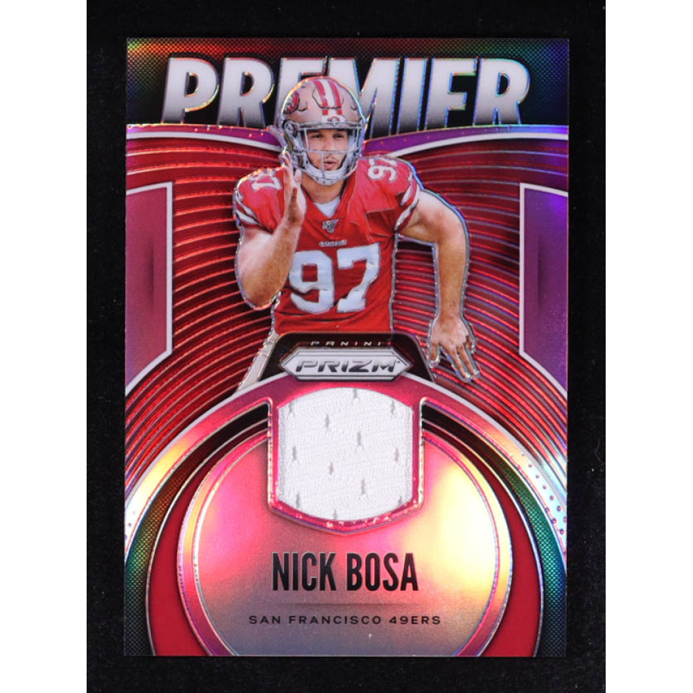 Nick Bosa 2019 Panini Prizm Premier Jerseys Pink #9 RC at PristineAuction.com
