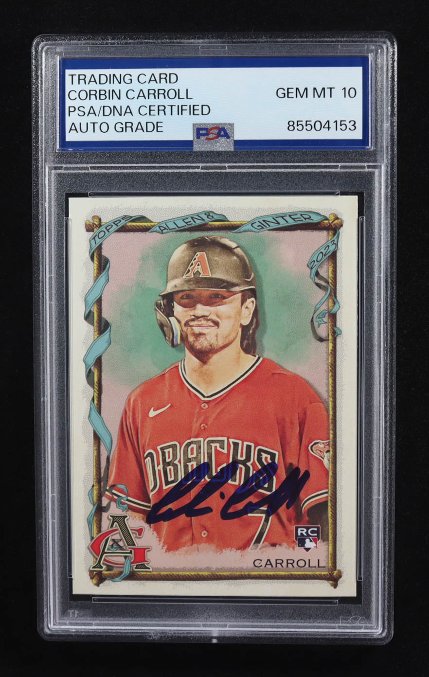 Corbin Carrol Signed 2023 Topps Allen & Ginter #11 RC (PSA | Autograph Graded PSA 10) at PristineAuction.com Corbin Carrol Signed 2023 Topps Allen & Ginter #11 RC (PSA | Autograph Graded PSA 10) at PristineAuction.com