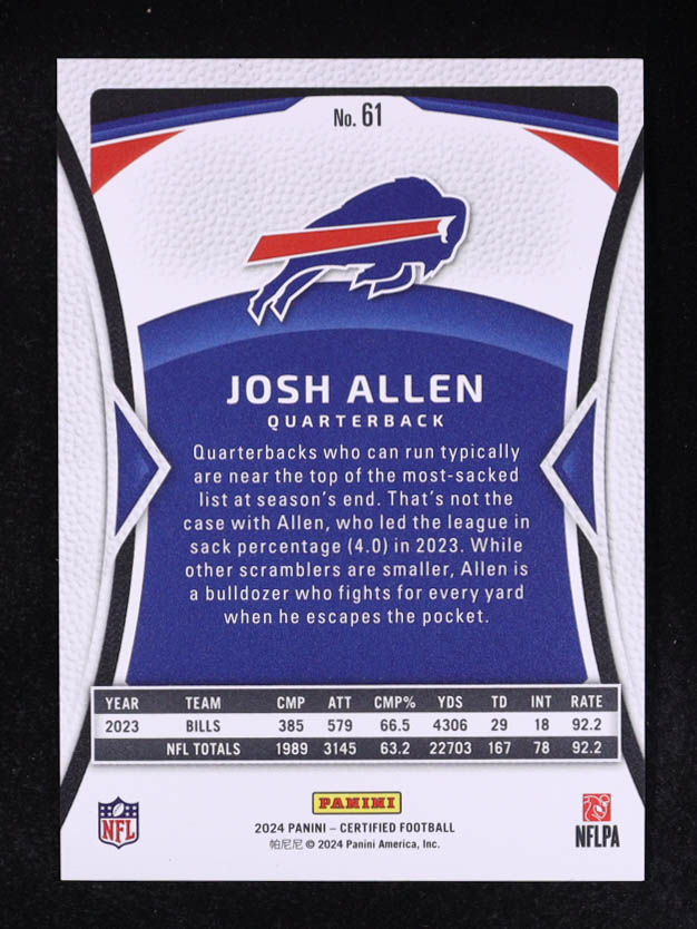 Josh Allen 2024 Certified Mirror #61 #258/349 at PristineAuction.com Josh Allen 2024 Certified Mirror #61 #258/349 at PristineAuction.com
