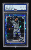 Julio Rodriguez Signed 2020 Topps Bowman Chrome Blue Shimmer Refractor #BD-188 RC (PSA | Autograph Graded PSA 10) at PristineAuction.com