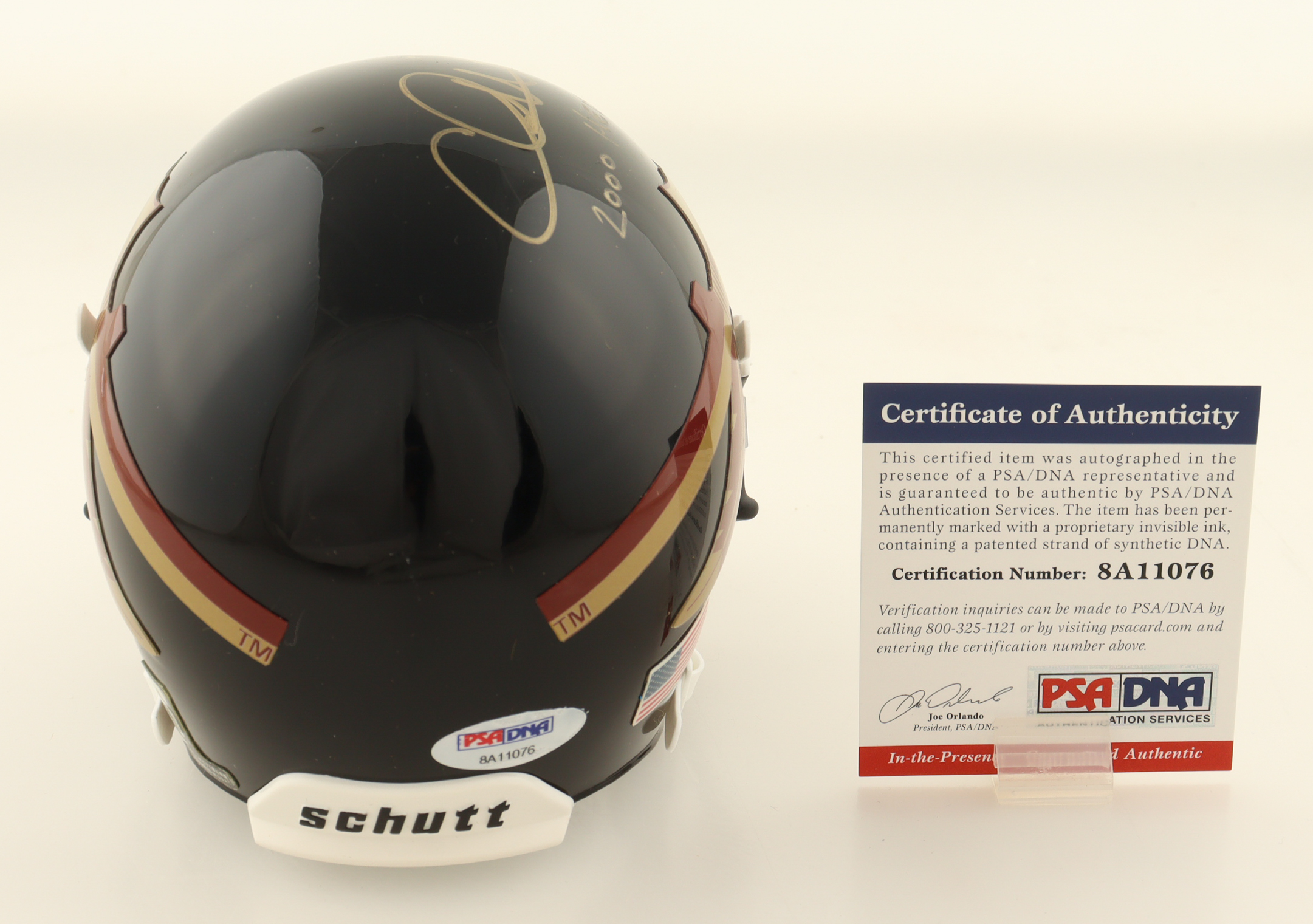 Chris Weinke Signed Florida State Seminoles Mini Helmet Inscribed "2000 Heisman" (PSA) at PristineAuction.com Chris Weinke Signed Florida State Seminoles Mini Helmet Inscribed "2000 Heisman" (PSA) at PristineAuction.com