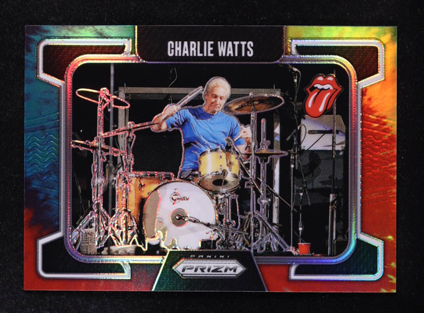 Charlie Watts 2025 Panini Prizm The Rolling Stones Prizms Tie-Dye #92 #10/49 at PristineAuction.com Charlie Watts 2025 Panini Prizm The Rolling Stones Prizms Tie-Dye #92 #10/49 at PristineAuction.com