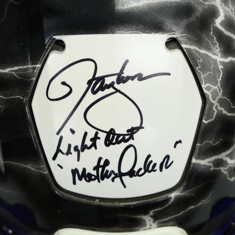 Lawrence Taylor Signed Giants Full-Size Authentic On-Field Custom Painted Speedflex Helmet Inscribed "Lights Out M***********" (JSA) at PristineAuction.com Lawrence Taylor Signed Giants Full-Size Authentic On-Field Custom Painted Speedflex Helmet Inscribed "Lights Out M***********" (JSA) at PristineAuction.com