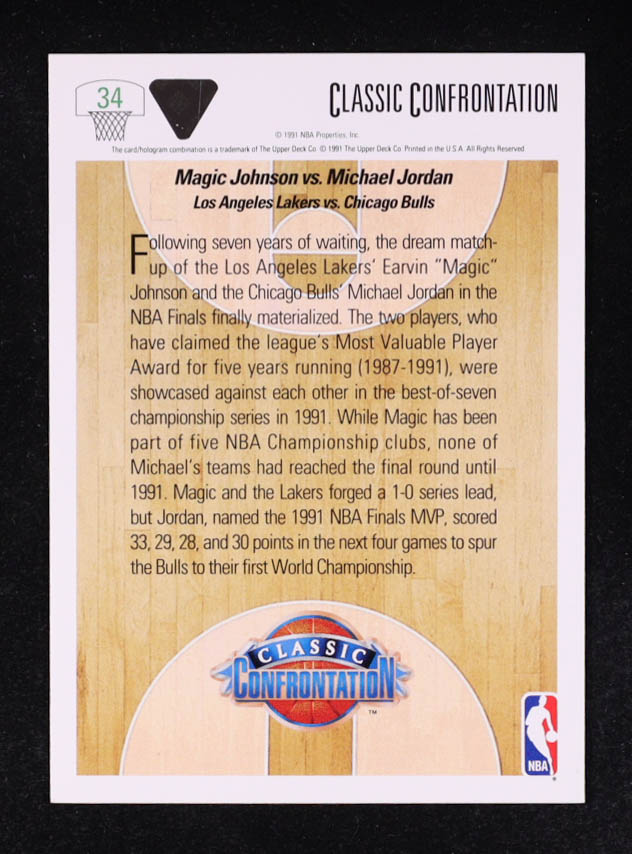 Magic Johnson / Michael Jordan 1991-92 Upper Deck #34 CC at PristineAuction.com Magic Johnson / Michael Jordan 1991-92 Upper Deck #34 CC at PristineAuction.com