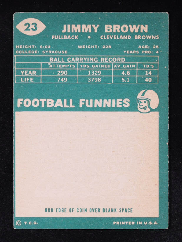 Jim Brown 1960 Topps #23 at PristineAuction.com Jim Brown 1960 Topps #23 at PristineAuction.com