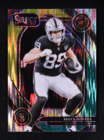 Brock Bowers 2024 Select Prizm Green and Yellow Shock #222 RC at PristineAuction.com