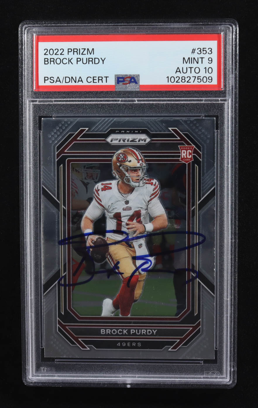 Brock Purdy Signed 2022 Panini Prizm #353 RC (PSA 9 | Autograph Graded PSA 10) at PristineAuction.com Brock Purdy Signed 2022 Panini Prizm #353 RC (PSA 9 | Autograph Graded PSA 10) at PristineAuction.com