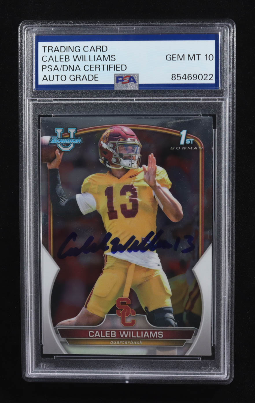 Caleb Williams Signed 2022 Bowman U 1st #50 RC (PSA | Autograph Graded PSA 10) at PristineAuction.com Caleb Williams Signed 2022 Bowman U 1st #50 RC (PSA | Autograph Graded PSA 10) at PristineAuction.com