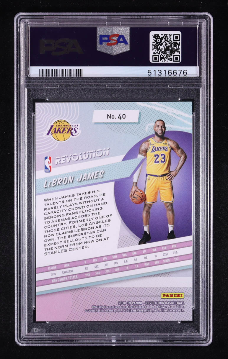 LeBron James 2018-19 Panini Revolution #40 (PSA 10) at PristineAuction.com LeBron James 2018-19 Panini Revolution #40 (PSA 10) at PristineAuction.com