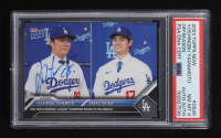 Yoshinobu Yamamto / Shohei Ohtani Signed 2023 Topps Now Duo Offseason #BS-26 (PSA | Autograph Graded PSA 8) at PristineAuction.com