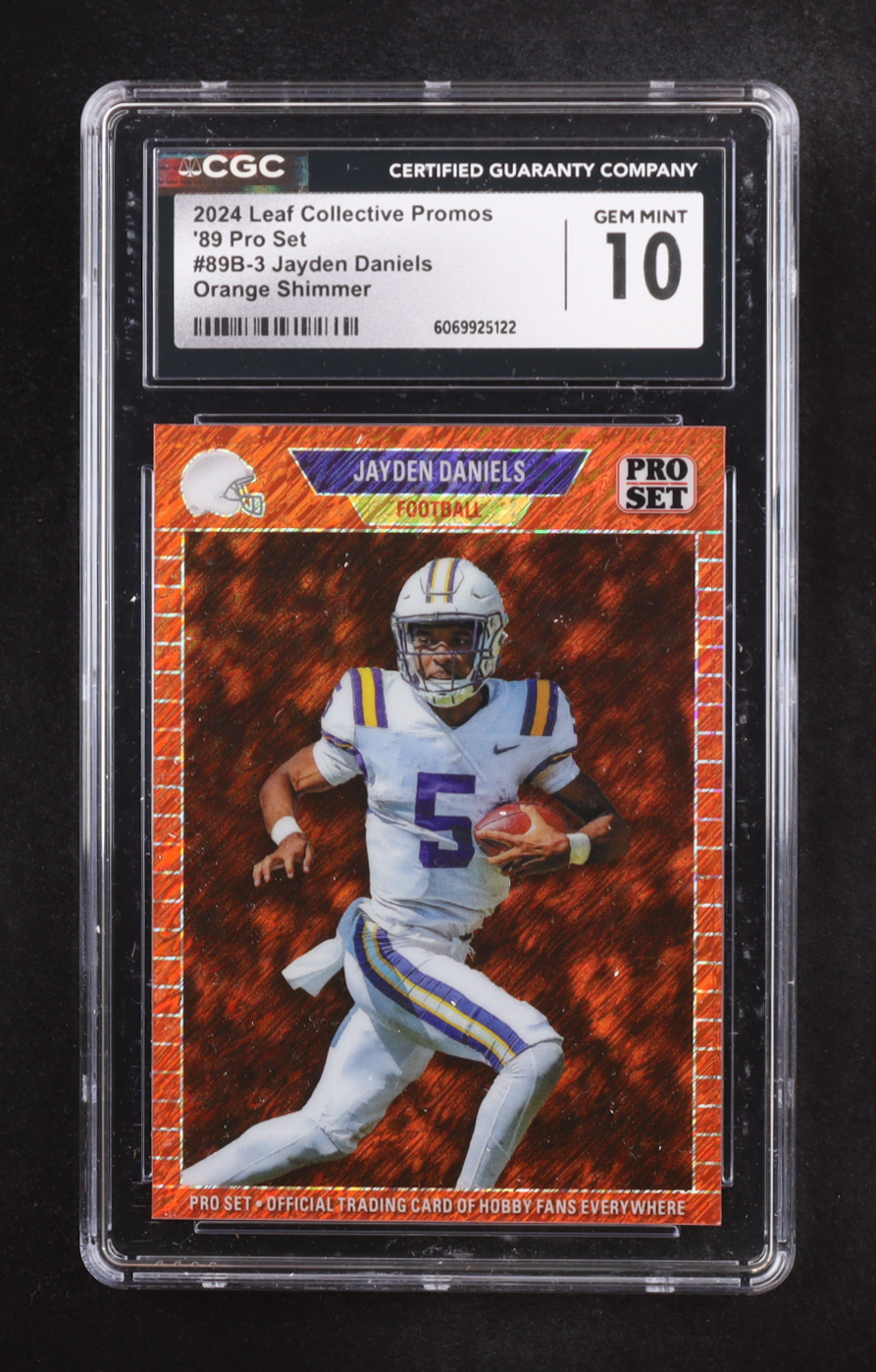Jayden Daniels 2024 Leaf Collective Promo '89 Pro Set Shimmer Orange #89B3 #015/299 RC (CGC 10) at PristineAuction.com Jayden Daniels 2024 Leaf Collective Promo '89 Pro Set Shimmer Orange #89B3 #015/299 RC (CGC 10) at PristineAuction.com