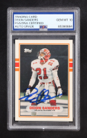Deion Sanders Signed 1989 Topps Traded #30T RC (PSA | Auto 10) at PristineAuction.com