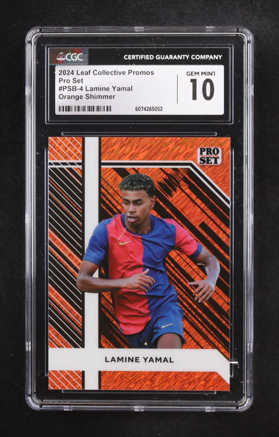 Lamine Yamal 2024 Leaf Collective Promo '90 Leaf Shimmer Orange #90B3 #094/299 (CGC 10) at PristineAuction.com Lamine Yamal 2024 Leaf Collective Promo '90 Leaf Shimmer Orange #90B3 #094/299 (CGC 10) at PristineAuction.com