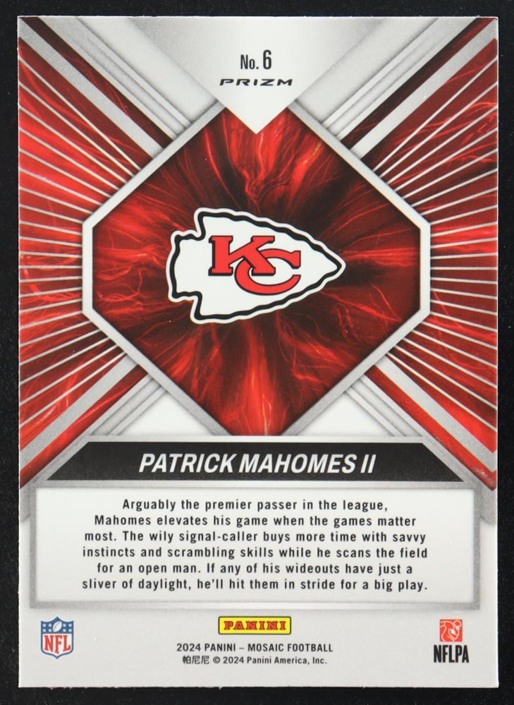 Patrick Mahomes 2024 Mosaic Overdrive #6 at PristineAuction.com Patrick Mahomes 2024 Mosaic Overdrive #6 at PristineAuction.com