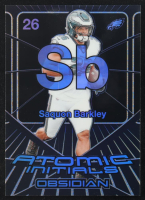 Saquon Barkley 2024 Panini Obsidian Atomic Initials #8 at PristineAuction.com