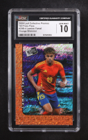 Lamine Yamal 2024 Leaf Collective Promo '00 Press Pass Shimmer Orange #20B4 #078/299 (CGC 10) at PristineAuction.com