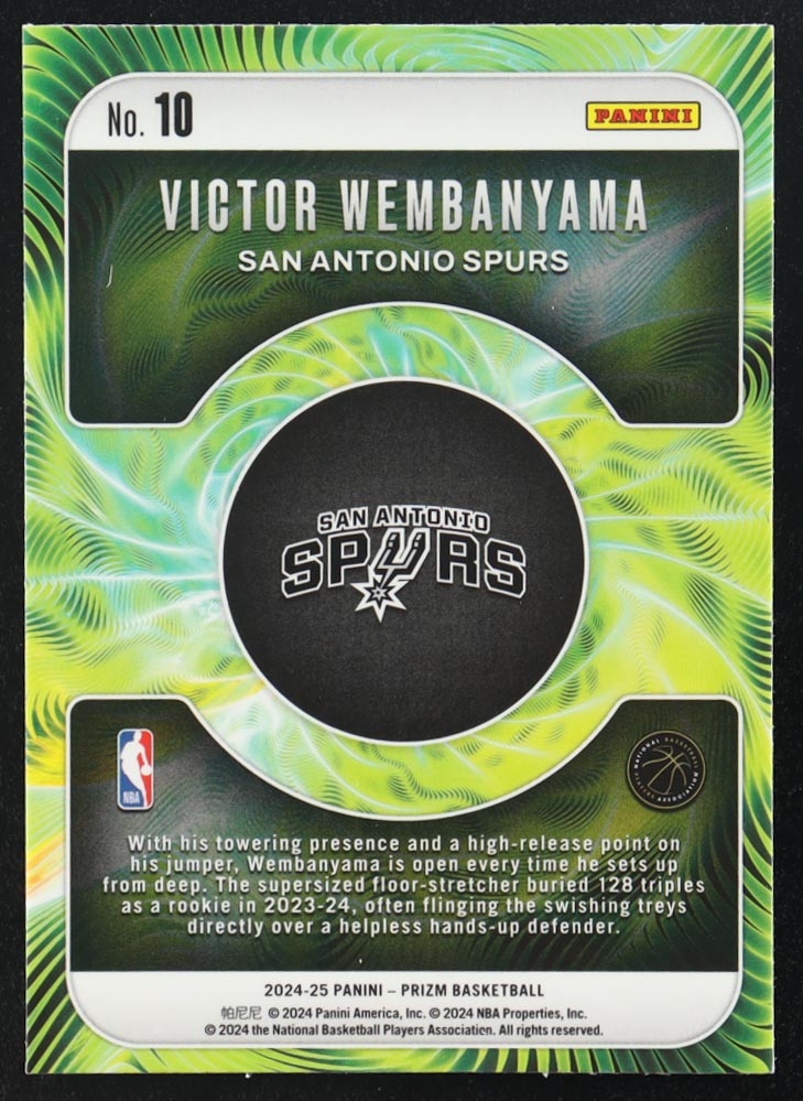 Victor Wembanyama 2024-25 Panini Prizm Fractal #10 at PristineAuction.com Victor Wembanyama 2024-25 Panini Prizm Fractal #10 at PristineAuction.com