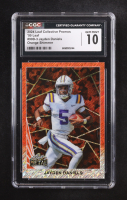 Jayden Daniels 2024 Leaf Collective Promo '90 Leaf Shimmer Orange #90B3 #001/299 RC (CGC 10) at PristineAuction.com