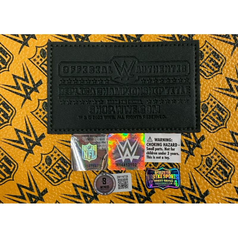 Brett Favre Signed Packers WWE "Legacy" Championship Belt (Beckett) at PristineAuction.com Brett Favre Signed Packers WWE "Legacy" Championship Belt (Beckett) at PristineAuction.com