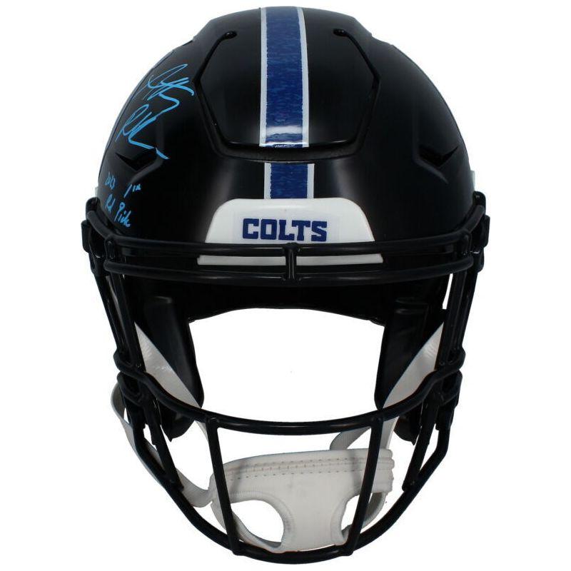 Anthony Richardson Signed LE Colts Full-Size Authentic On-Field Alternate Speedflex Helmet Inscribed "2023 1st Rd. Pick" (Fanatics) at PristineAuction.com Anthony Richardson Signed LE Colts Full-Size Authentic On-Field Alternate Speedflex Helmet Inscribed "2023 1st Rd. Pick" (Fanatics) at PristineAuction.com