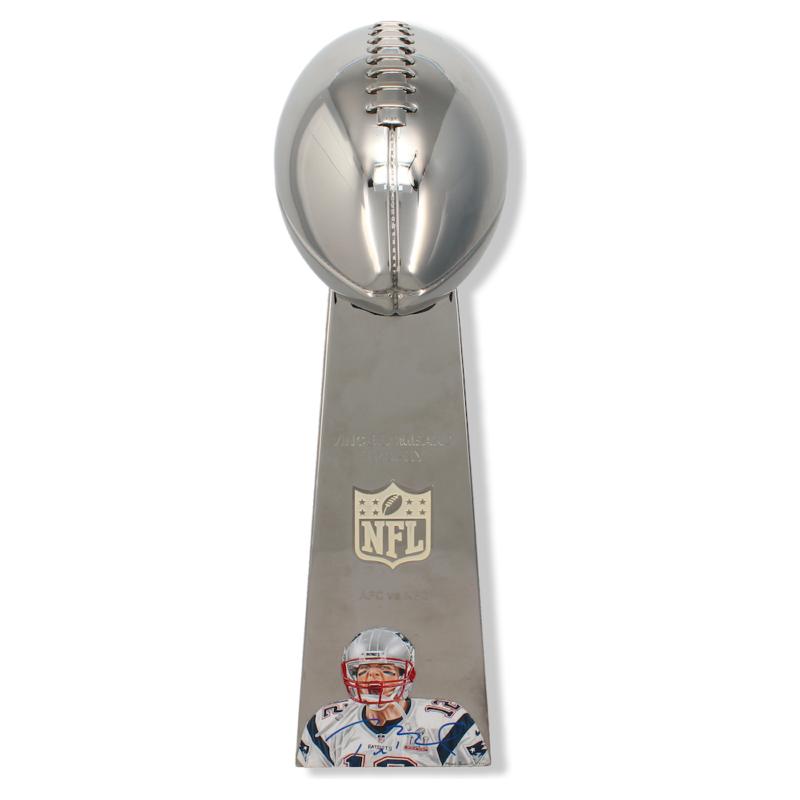 Tom Brady Signed Full-Size Replica Lombardi Trophy with Original Painting LE #2/12 (Beckett) at PristineAuction.com Tom Brady Signed Full-Size Replica Lombardi Trophy with Original Painting LE #2/12 (Beckett) at PristineAuction.com