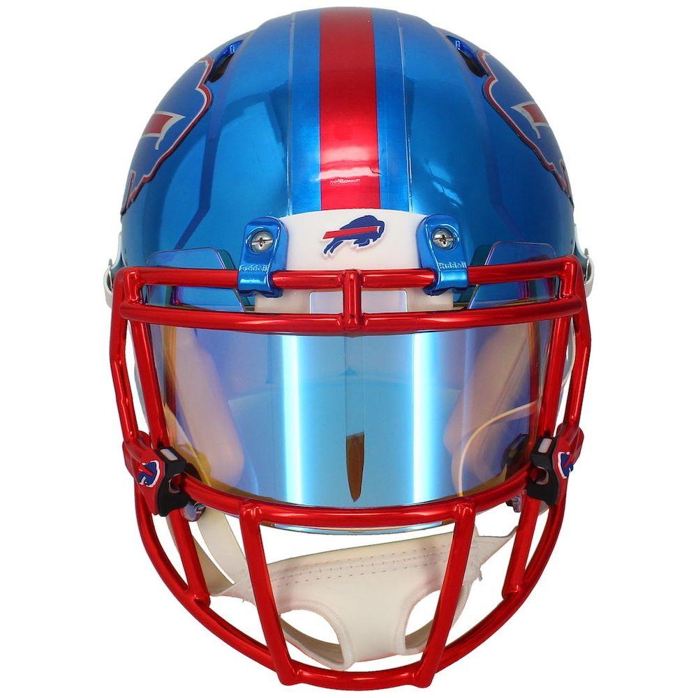Josh Allen Signed LE Bills Full-Size Authentic On-Field Chrome Speed Helmet (Beckett & Game Day Legends) at PristineAuction.com Josh Allen Signed LE Bills Full-Size Authentic On-Field Chrome Speed Helmet (Beckett & Game Day Legends) at PristineAuction.com