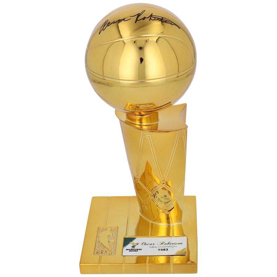 Oscar Robertson Signed Bucks Replica Championoship Trophy (Fanatics) at PristineAuction.com Oscar Robertson Signed Bucks Replica Championoship Trophy (Fanatics) at PristineAuction.com