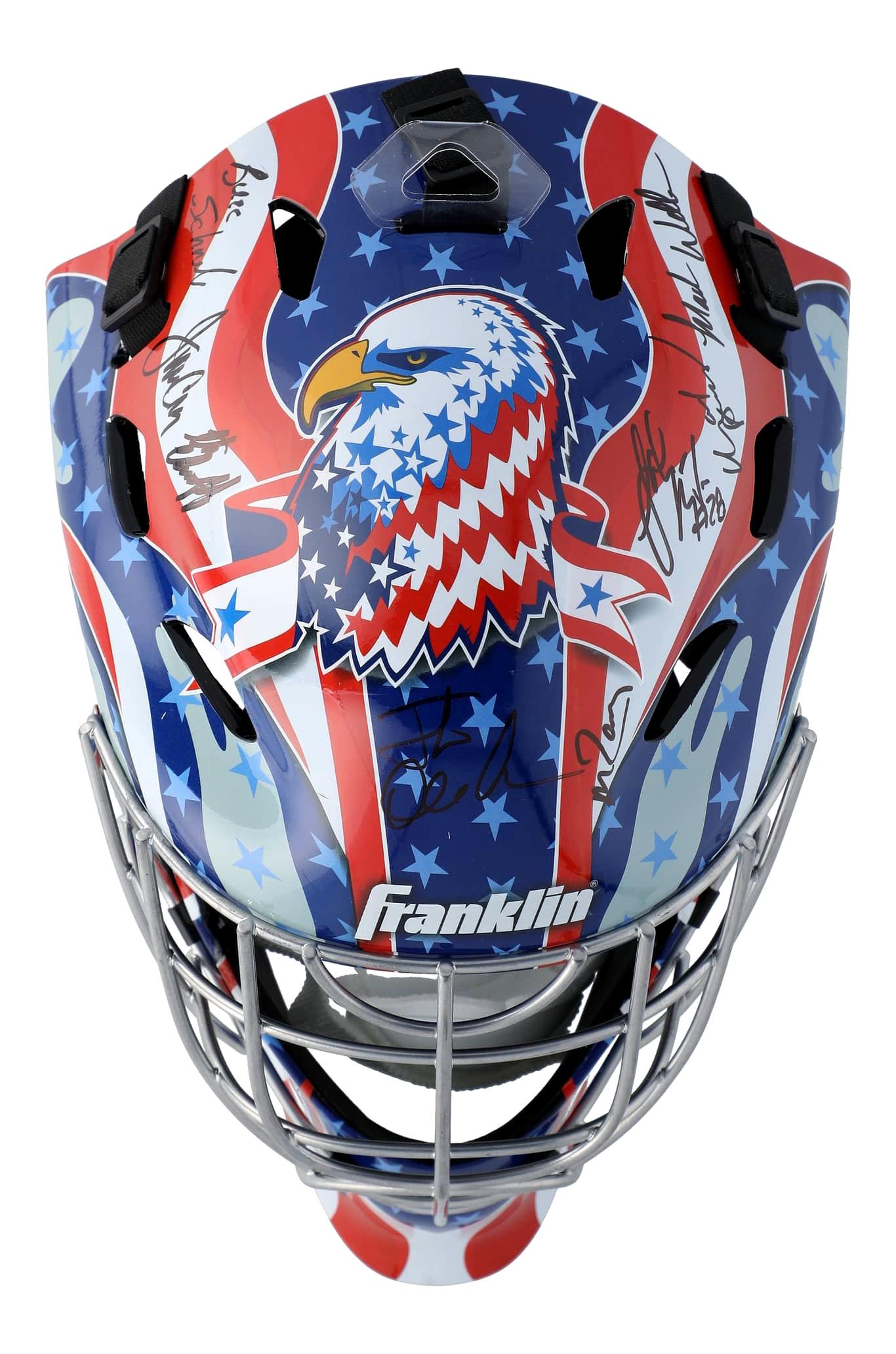 1980 Team USA "Miracle On Ice" Full-Size Goalie Mask Team-Signed By (19) with Jim Craig, Mike Eruzione, Jack O'Callahan, Mark Pavelich (JSA) at PristineAuction.com 1980 Team USA "Miracle On Ice" Full-Size Goalie Mask Team-Signed By (19) with Jim Craig, Mike Eruzione, Jack O'Callahan, Mark Pavelich (JSA) at PristineAuction.com