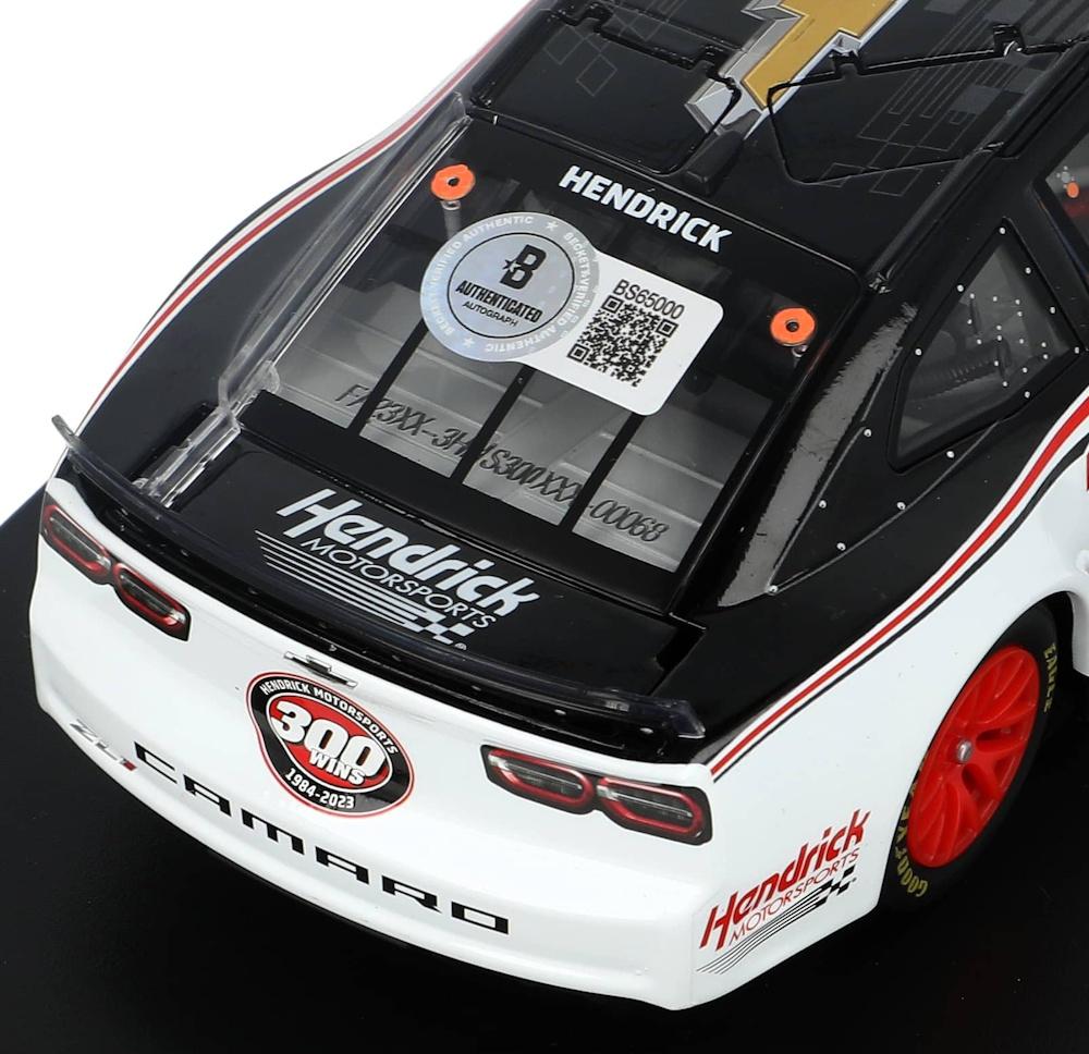 Jeff Gordon Signed NASCAR Hendrick Motorsports 300 Cup Series Wins Color Chrome Finish 2023 Camaro ZL1 1:24 Scale Diecast Car (Beckett & Hendrick) at PristineAuction.com Jeff Gordon Signed NASCAR Hendrick Motorsports 300 Cup Series Wins Color Chrome Finish 2023 Camaro ZL1 1:24 Scale Diecast Car (Beckett & Hendrick) at PristineAuction.com