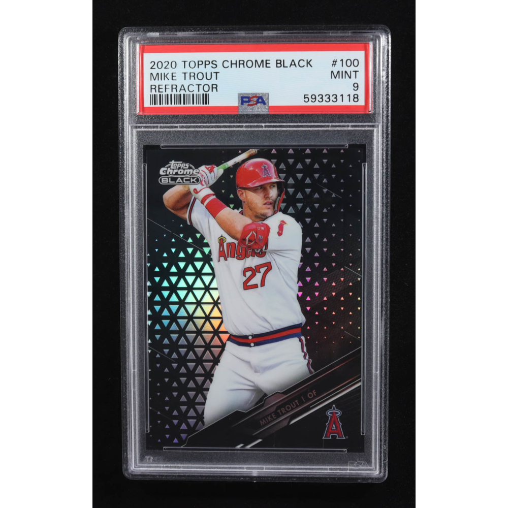 Mike Trout 2020 Topps Chrome Black Refractors #100 #087/199 (PSA 9) at PristineAuction.com