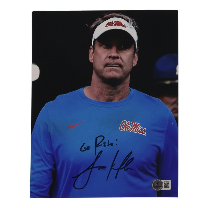 Lane Kiffin Signed Ole Miss Rebels 8x10 Photo Inscribed "Go Rebs!" (Beckett) at PristineAuction.com Lane Kiffin Signed Ole Miss Rebels 8x10 Photo Inscribed "Go Rebs!" (Beckett) at PristineAuction.com