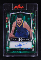Stephen Curry 2025 Leaf Sports Heroes Autograph Crystal Green #BASC1 #9/9 at PristineAuction.com