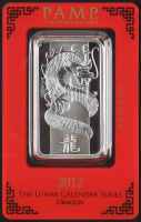 2012 Pamp Suisse 1oz Year of the Dragon .999 Fine Silver Bar at PristineAuction.com