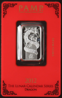 2012 Pamp Suisse 10g Year of the Dragon .999 Fine Silver Bar at PristineAuction.com