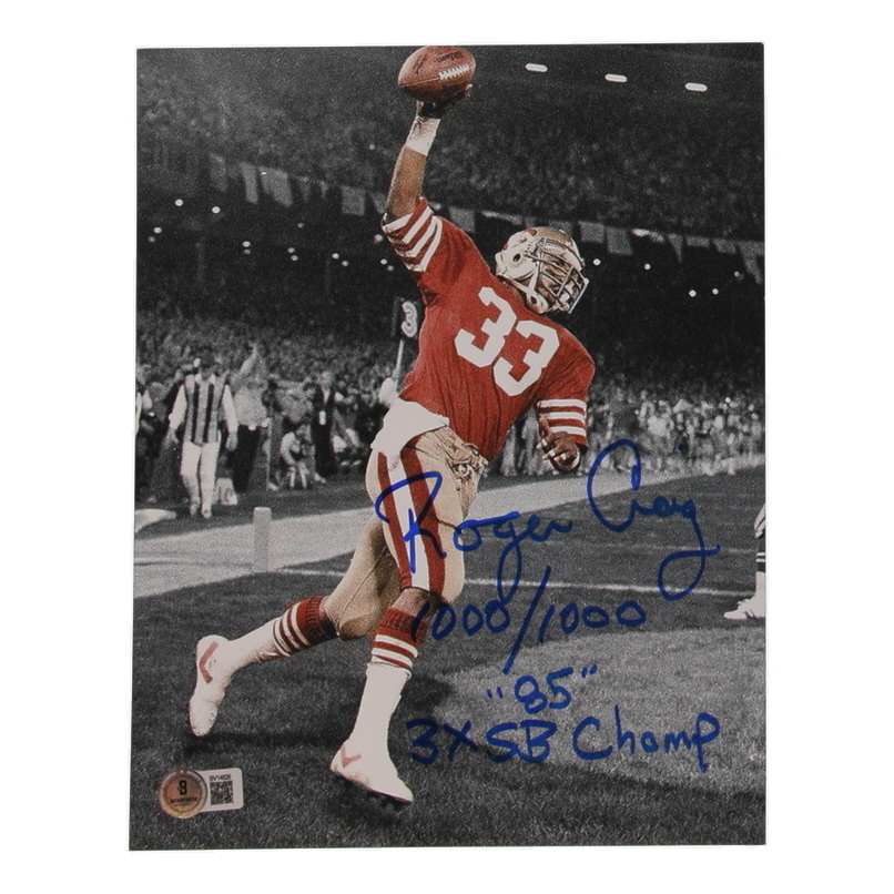Roger Craig Signed 49ers 8x10 Photo Inscribed "3X SB Champ, 85, 1000/1000" (Beckett) at PristineAuction.com Roger Craig Signed 49ers 8x10 Photo Inscribed "3X SB Champ, 85, 1000/1000" (Beckett) at PristineAuction.com