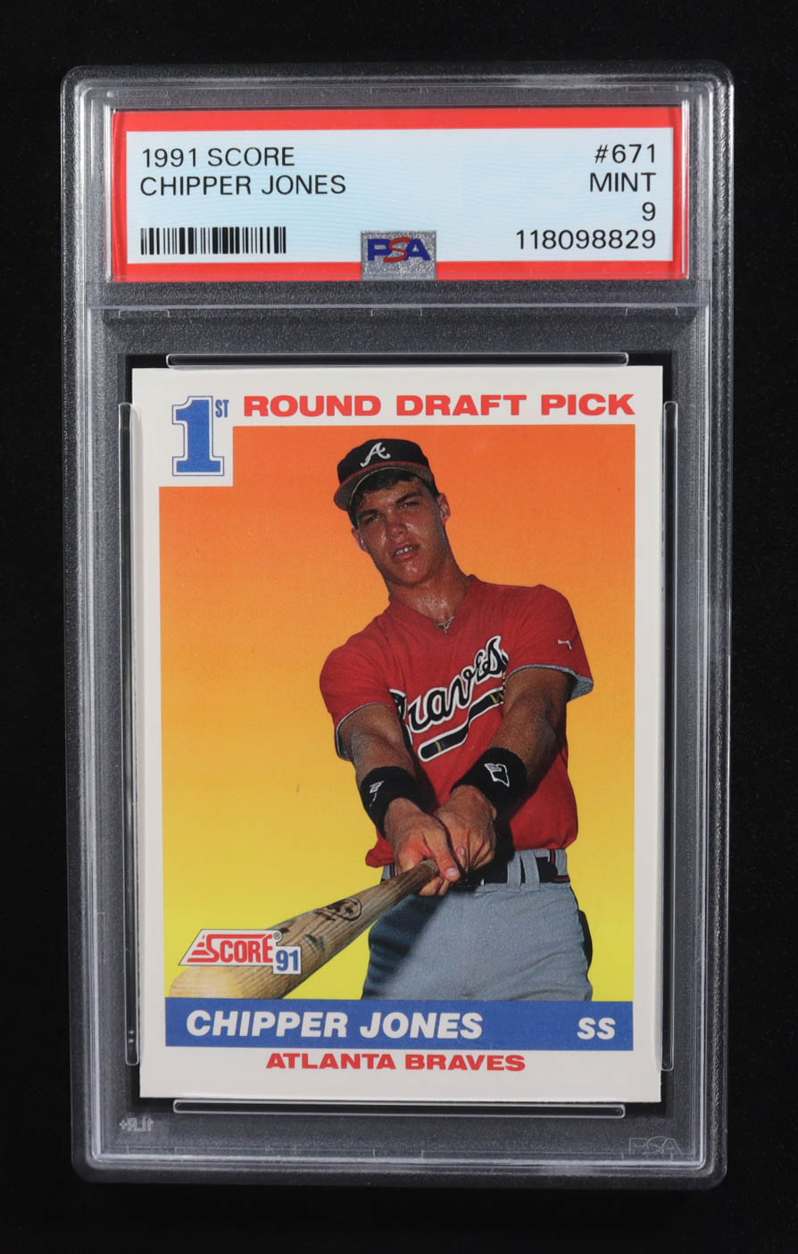 Chipper Jones 1991 Score #671 RC (PSA 9) | Pristine Auction