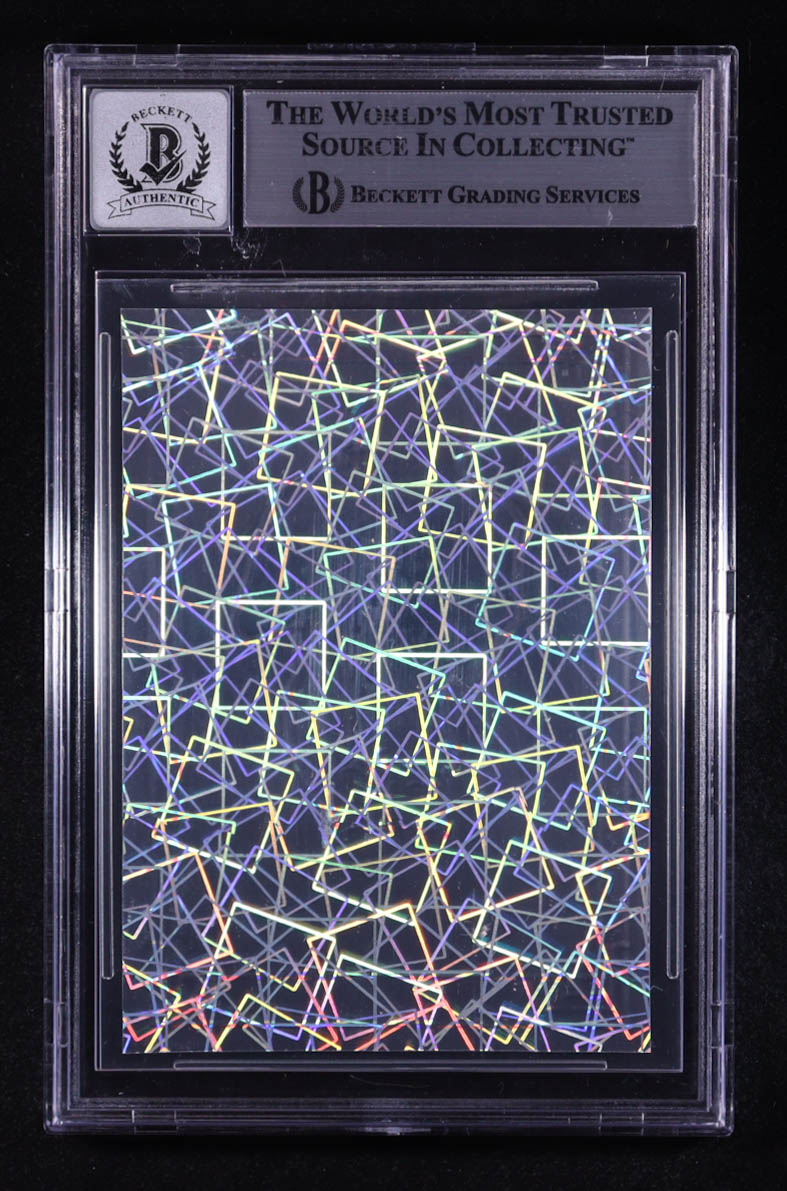 Joe Montana Signed Sticker On 2024 Leaf Metal Autographs Pre-Production Proof Laser Red #NNO #1/1 (BGS | Auto 10) at PristineAuction.com Joe Montana Signed Sticker On 2024 Leaf Metal Autographs Pre-Production Proof Laser Red #NNO #1/1 (BGS | Auto 10) at PristineAuction.com