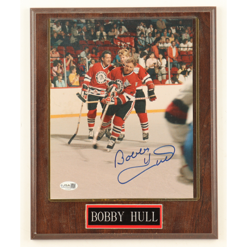 Bobby Hull Signed Blackhawks Custom Plaque Photo Display (JSA) at PristineAuction.com