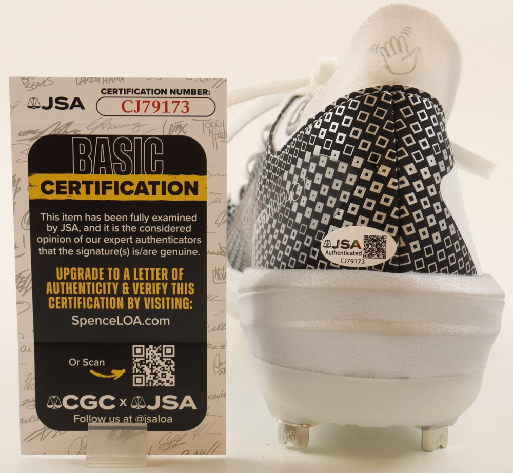 Emmanuel Clase Signed Adidas Baseball Cleat (JSA) at PristineAuction.com Emmanuel Clase Signed Adidas Baseball Cleat (JSA) at PristineAuction.com