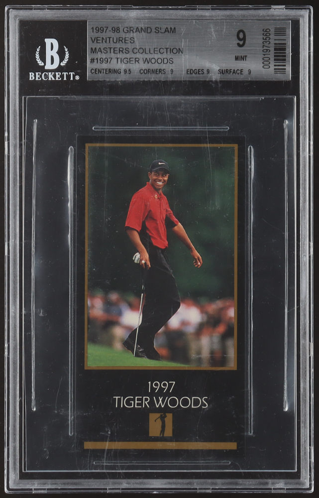 Tiger Woods 1997-98 Grand Slam Ventures Masters Collection #1997 XRC RC (Beckett 9) at PristineAuction.com Tiger Woods 1997-98 Grand Slam Ventures Masters Collection #1997 XRC RC (Beckett 9) at PristineAuction.com