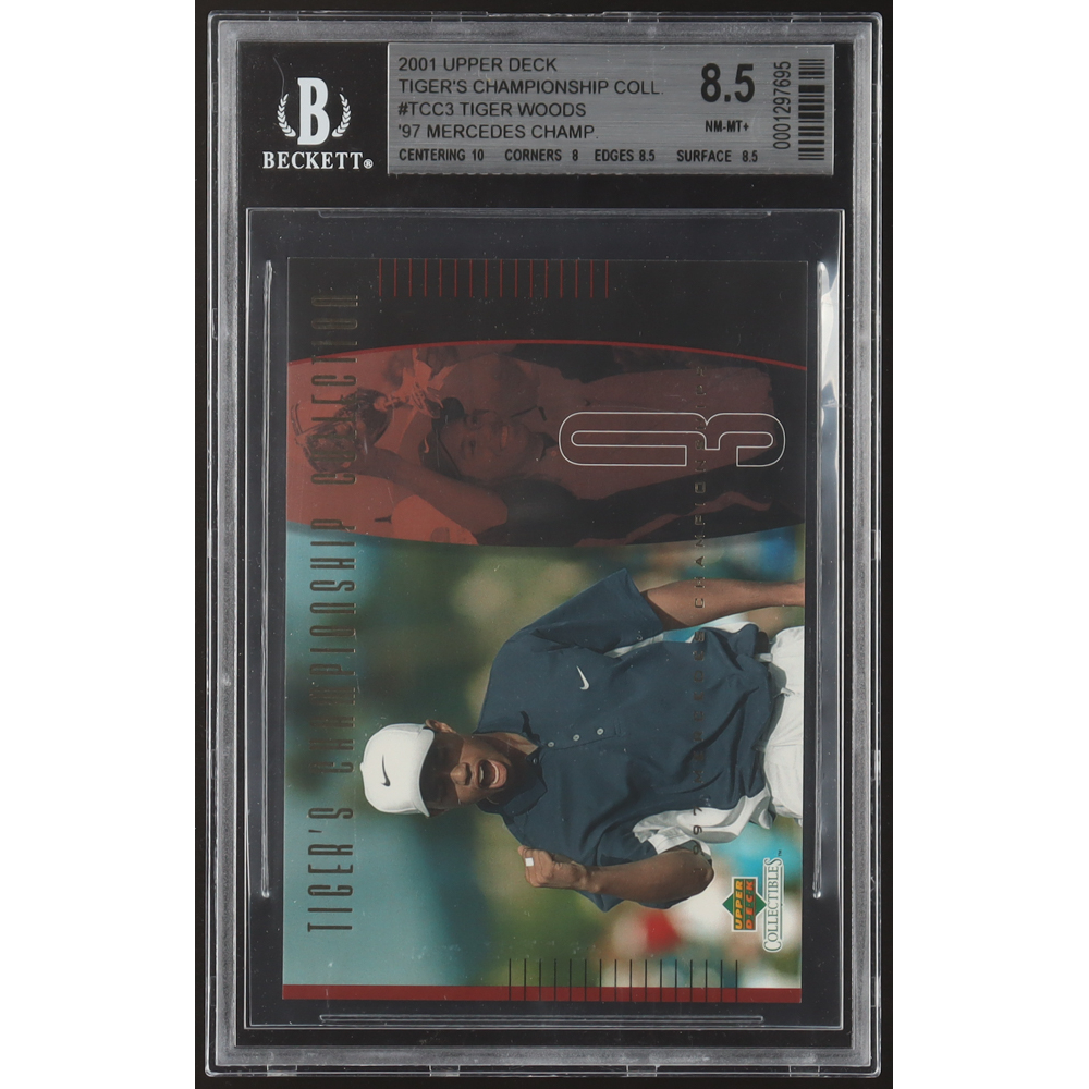 Tiger Woods 2001 Upper Deck Tiger's Championship Collection '97 Mercedes #TCC3 #2742/3000 (Beckett 8.5) at PristineAuction.com