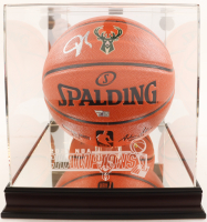 Giannis Antetokounmpo Signed NBA Basketball With Display Case (Fanatics) at PristineAuction.com