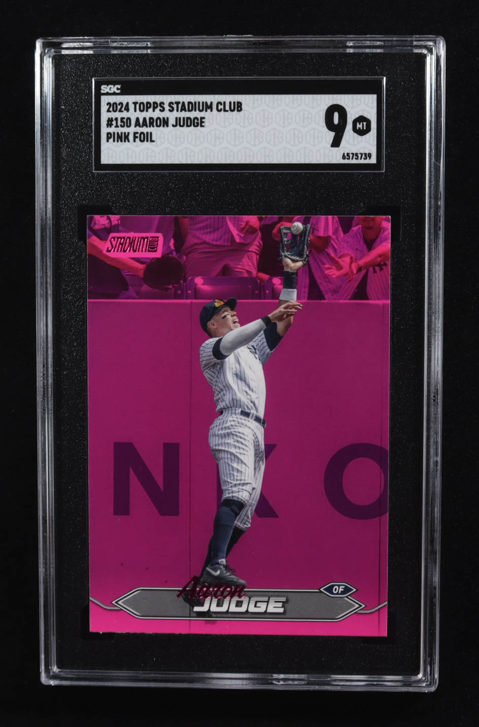 Aaron Judge 2024 Stadium Club Pink Foil #150 (SGC 9) at PristineAuction.com Aaron Judge 2024 Stadium Club Pink Foil #150 (SGC 9) at PristineAuction.com