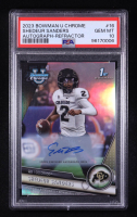 Shedeur Sanders 2023 Bowman Chrome University Autographs Refractors #16 #308/499 RC (PSA 10) at PristineAuction.com