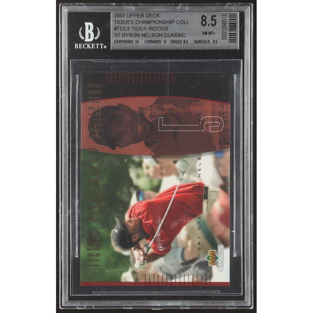 Tiger Woods 2001 Upper Deck Tiger's Championship Collection '97 Byron Nelson #TCC5 #2968/3000 (Beckett 8.5) at PristineAuction.com