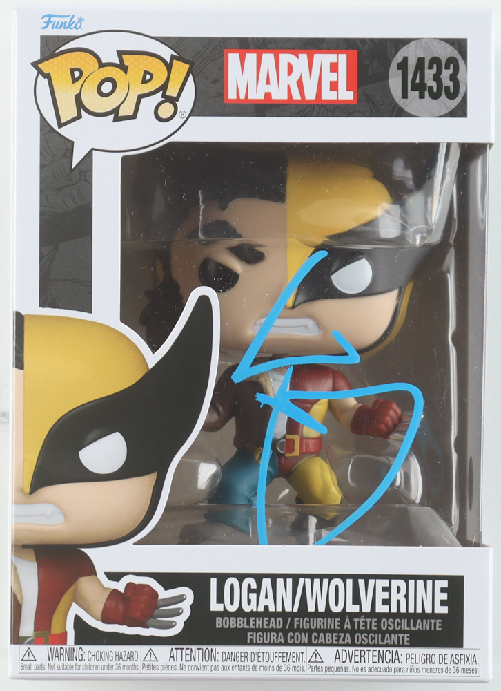 Hugh Jackman Signed "Marvel" #1433 Logan / Wolverine Bobble-Head Funko Pop! Vinyl Figure (AWM) at PristineAuction.com Hugh Jackman Signed "Marvel" #1433 Logan / Wolverine Bobble-Head Funko Pop! Vinyl Figure (AWM) at PristineAuction.com