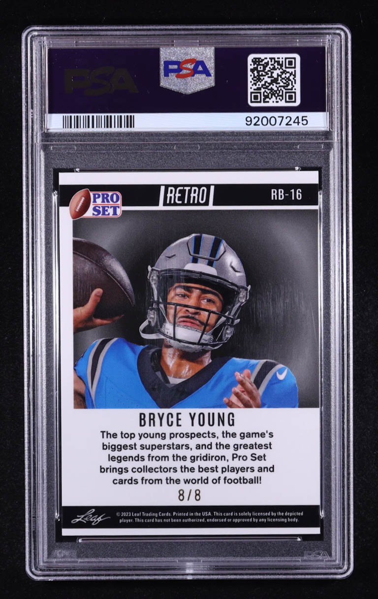 Bryce Young 2023 Leaf Pro Set Metal Retro Mojo Blue #RB-16 #8/8 RC (PSA 10) at PristineAuction.com Bryce Young 2023 Leaf Pro Set Metal Retro Mojo Blue #RB-16 #8/8 RC (PSA 10) at PristineAuction.com