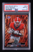 Brock Bowers 2023 Leaf Pro Set Metal Retro Fire Wave #RB-15 #1/1 RC (PSA 10) at PristineAuction.com